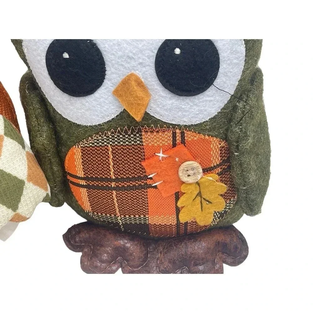 Owl 2 Handcrafed Plush Stuffed Animal 9”